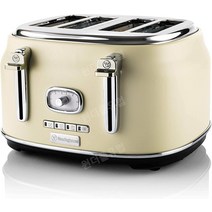 Westinghouse Retro 토스터 4조각 탈착식 번 워머 6단계 브라우닝 레벨 빵 센터링 해동 재가열 및 정지 기능 표시등 풀아웃 빵 부스러기 받침대, 화이트