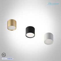 LED 써클 원통 직부등 (소) 3인치 10W 화이트 블랙 골드, 주광색(하얀빛)