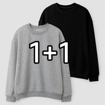 [1+1] 남녀공용 베이직쭈리 맨투맨 (MDMU125LJ)