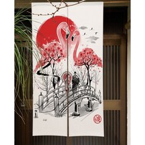 접이식 사무실 칸막이 일본 잉크 그림 문 커튼 식당 장식 파티션 드레이프 주방 입구 걸이식 하프, 23 CTS00798_06 85x150cm
