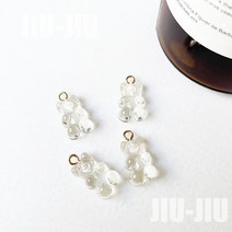 지우지우 하리보 고리 곰돌이 비즈 8개 입 (지우지우 팔찌 마스크스트랩 DIY 참 포인트 목걸이 유리비즈 크리스탈 부자재 집콕놀이 아이랑), 1.투명 (8개)