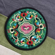 계영배 전통찻잔 유리잔 주석잔 빈티지 빈티지 에스닉 꽃 디자인 라운드 자수 천 컵 받침 식탁 플레이스, 07 07_01 13cm