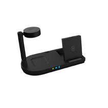 4IN1 미니 스탠드 무드등 스마트 기기 스마트 워치 고속 무선충전기 (삼성/애플), 삼성블랙, 1개