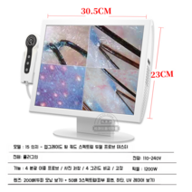두피 모낭 검출기 확대 검사기 테스트 기기 미용실, 15인치업그레이드-쿼드스펙트럼듀얼프로브