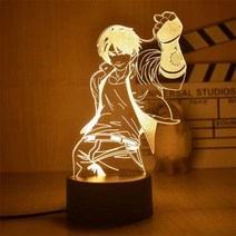 더 킹 오브 파이터즈 쿠사나기 쿄 쿄우 야가미 이오리 16색 피규어 무드등 LED 아크릴 발광 리모컨 침실등 램프 조명 USB 입간판 스탠드 스탠딩, B + F.크랙 16색(배터리/USB)