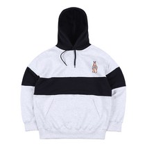 비에스래빗 2223 BSRABBIT BR BLOCK WAPPEN HOODIE LIGHT GRAY 후드티