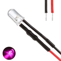 발광다이오드 LED 라운드 와이어 24v 5파이 10개, (24V_5파이_와이어_라운드) 분홍_10개