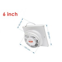 흡출기 전원 케이블이있는 인치 인치 음소거 욕실 추출기 배기 팬 주방 화장실 벽 창 팬, 영국, 6인치, 220v, 1개