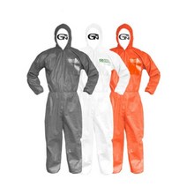 후드형 흰색 원피스 방진복 일회용 작업복 2XL 보급복