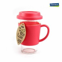 글라스락 에코 유리 텀블러 핑크 380ml 컵 보틀 커피, 단품