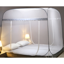 1초 원터치 접이식 초대형 모기장 캠핑용 침대 접는 기숙사 싱글 슈퍼 퀸 야외 사각 사이즈 원터치모기장 폴딩, 프리미엄 원터치 모기장, 블루