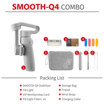짐벌 Zhiyun smooth q3q4 gimbal 스마트 폰 iphone 13 pro maxxiaomihuawei vs om 5 용 3 축 전화 안정기, q4 그레이 콤보