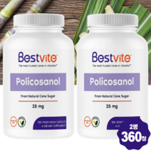 프리미엄 폴리코사놀 25mg 고함량 180정 6개월 사탕수수 추출 2병 12개월, 180캡슐(6개월)