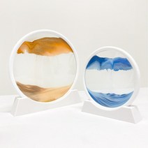 솔라콤 움직이는 모래멍 슬로우 휴식 프레임 모래 시계 액자 샌드아트, 7인치(화이트), 퍼플