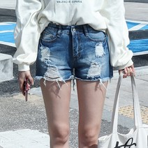 찢어진 여자 여성 청반바지 여성용 반바지 찢청 여름 3부 여자반바지 여성반바지