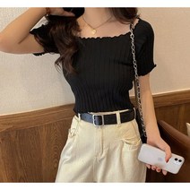뉴욕멋쟁이 파링 스퀘어넥 니트 반팔티