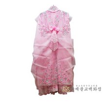 로즈단초롱꽃선녀복 - 흰색 분홍 무속의상 선녀의대 선녀 신복 신령님의대
