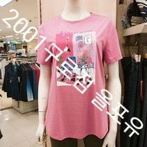 올포유 [올포유]여성 비즈 프린트 라운드 티셔츠 AWTRJ-6151 2001구로점