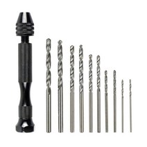 핸드 드릴 미니 마이크로 알루미늄 0.3-3.6mm 핸드 드릴 열쇠가없는 척 로터리 도구 우드 드릴링 트위스트 드릴 비트 세트 매뉴얼, 10pcs 세트