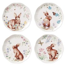 Lenox 버터플라이 메도 버니 쿠키 병, Accent Plates, Set of 4