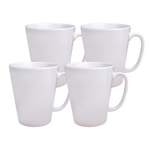 머그컵 인기모음 100종 4p 세트 머그컵 화이트머그 칼라머그 컵, 1개, 프렌치 라떼 화이트 머그 4p