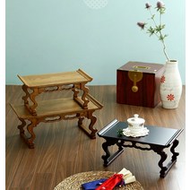 전통다도상 원목다과상 나무찻상 엔틱교자상 티테이블 옻칠 빈티지 전통, 브라운