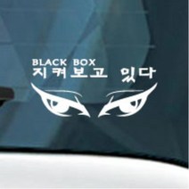 차량용 눈꼬리 블박 경고용 스티커 경고스티커 블랙박스설치 자동차선물 블랙박스표시, 1개, 오렌지
