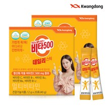 광동 맛있는 활력 충전 비타500 데일리 스틱, 40g, 2개