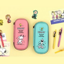 피너츠 형압 봉제필통(s), 핑크, 핑크