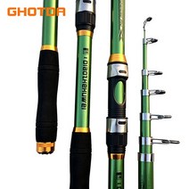 낚싯대 GHOTDA-잉어 낚싯대 피더 하드 FRP 탄소섬유 2.1m-3.6m 신축식 낚시 폴 피싱 로드, 02 Green_03 2.7m