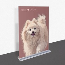 모노치 반려동물 초상화 강아지 고양이 펫아트 그림 탁상액자 무지개다리 생일파티 선물, A5 (148x210mm), 01. 일자형 일반