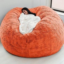 대형 자이언트 빈백 쿠션 마약 쇼파 소파 빈팩 매트리스 의자, (충전재불포함) 오렌지 코트 180x90