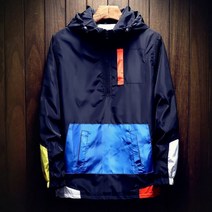 남성 컬러배색 아노락 풀오버 바람막이 점퍼 자켓 WI137J
