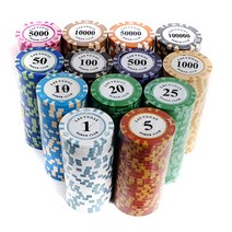 [제일프라자]국제규격 마카오 카지노칩 포커칩 세트, 03_데칼크레이 카지노칩_1P 베이지(1000)