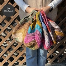 뜨개부엌 [코바늘가방만들기] 벨벳그레니백 (벨벳1롤 + 코바늘10/0호 + 도안+동영상QR) (가방아님), 카키베이지