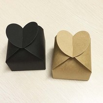 수납 박스10 개/몫 선물 상자 심장 모양 레트로 종이 사탕 웨딩 diy 쥬얼리 케이크 캔디 패키지 도매 케이, 02 black_01 8x8x8.5cm