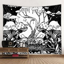 태피스트리 인테리어소품 마크라메사이키델릭 추상 아라베스크 버섯 벽 매달려 태피스 트리 아트 데코 담요, [14] 14