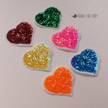 바다팩토리 스팽글 하드 와펜 열패치 DIY 리폼 재료, 핫핑크, 1개