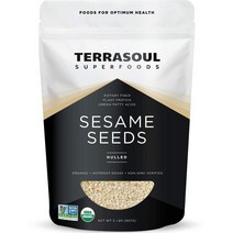 [미국직구] 테라소울 슈퍼푸드 자연유래 Hulled Sesame Seeds Premium Grade 907.2gram 1Pack, 상세참조, 수량