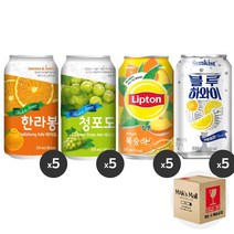 [막스] 혼합세트 355ml 20입(각5개씩) 뚱캔 제로 캔음료 음료수 캔콜라 캔사이다, 51)한라봉에이드5 청포도에이5 립톤5 블루화와5