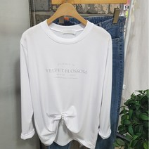 상상그이상 여성용 자체제작 국내 블로썸 영문 레터링 구김없는 사계절 긴팔 티셔츠 데일리템 꾸안꾸룩
