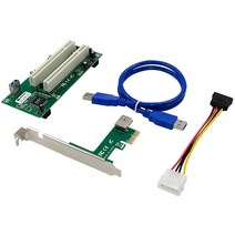 PCI Express 듀얼 PCI 어댑터 카드 PCIE X1 to 라우터 견인 2 PCI 슬롯 라이저 카드 2.5Gbps 지원 창 Linux, 하나, 초록