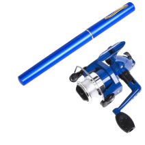 잡상인 어린이 휴대용 미니 펜 배스 바다 루어 낚시대 세트, 낚시대 스피닝릴 세트_레드