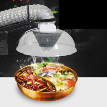 가정용 고기 환풍기 연기 냄새 배출 배기 덕트 팬, 6m 둥근 덮개 냄비 지원 연기 기계