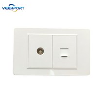 매립콘센트 산업용 노출 리미티드 압착단자 118mm 브라질 가정 표준 3 갱 백색 PC 방염제 패널 10A 구멍 전, 06 TV and Net Socket