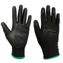 건설 안전 충격방지 작업 장갑 ARNOLA ESD 12쌍 13G 폴리우레탄 코팅 정전기 방지 장갑 터치스크린 일반 및 전자 조립에 적합 XL 블랙, Large (Pack of 24)