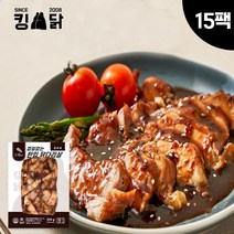 킹닭 껍질없는 한입 닭다리살 200g x 15팩 통닭다리살 통다리살 슬라이스 닭다리 순살, 15개, 갈비맛 200g x 15팩