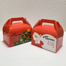 크리스마스 조각케익박스(소)트리&산타 / 10.5x15.3x16cm(손잡이포함) 50장 // 쿠키포장 포장박스 포장상자