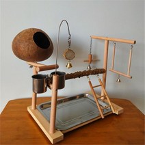 앵무새용품 장난감 승강장 산초나무 장대야자 껍질 새집 그네 놀이터 모란앵무호피 쌍방향 트레이닝, 산초나무 야자껍질 놀이터