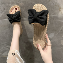 ZZJJC 슬리퍼 여외 미끄럼 방지 인싸 리본 샌들